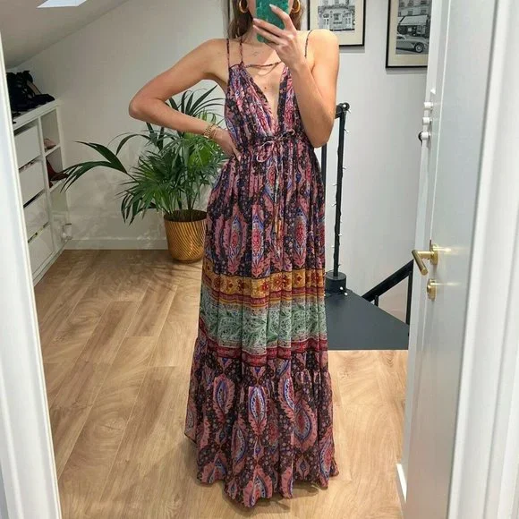 Zara Paisley Print Flowy Maxi Dress - Picture 7 of 16